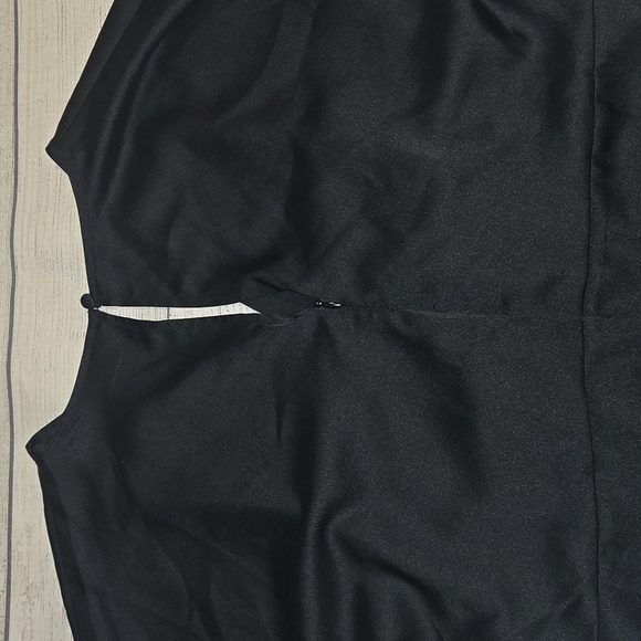 New York & Company Women's Wrap Front Satin High Low Dress Black Size M NWOT - Picture 7 of 11